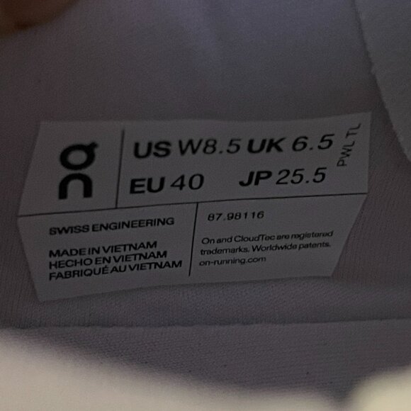 On Running Cloudrift White/Frost Women’s Sneakers Size: 8.5 - Picture 12 of 15
